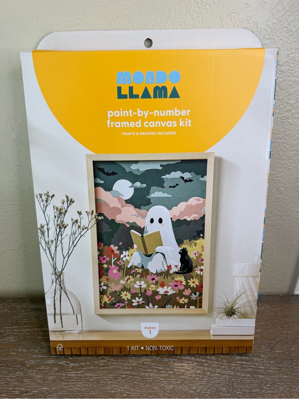 Halloween Craft Reading Ghost Paint by Number Activity Kit - Mondo Llama